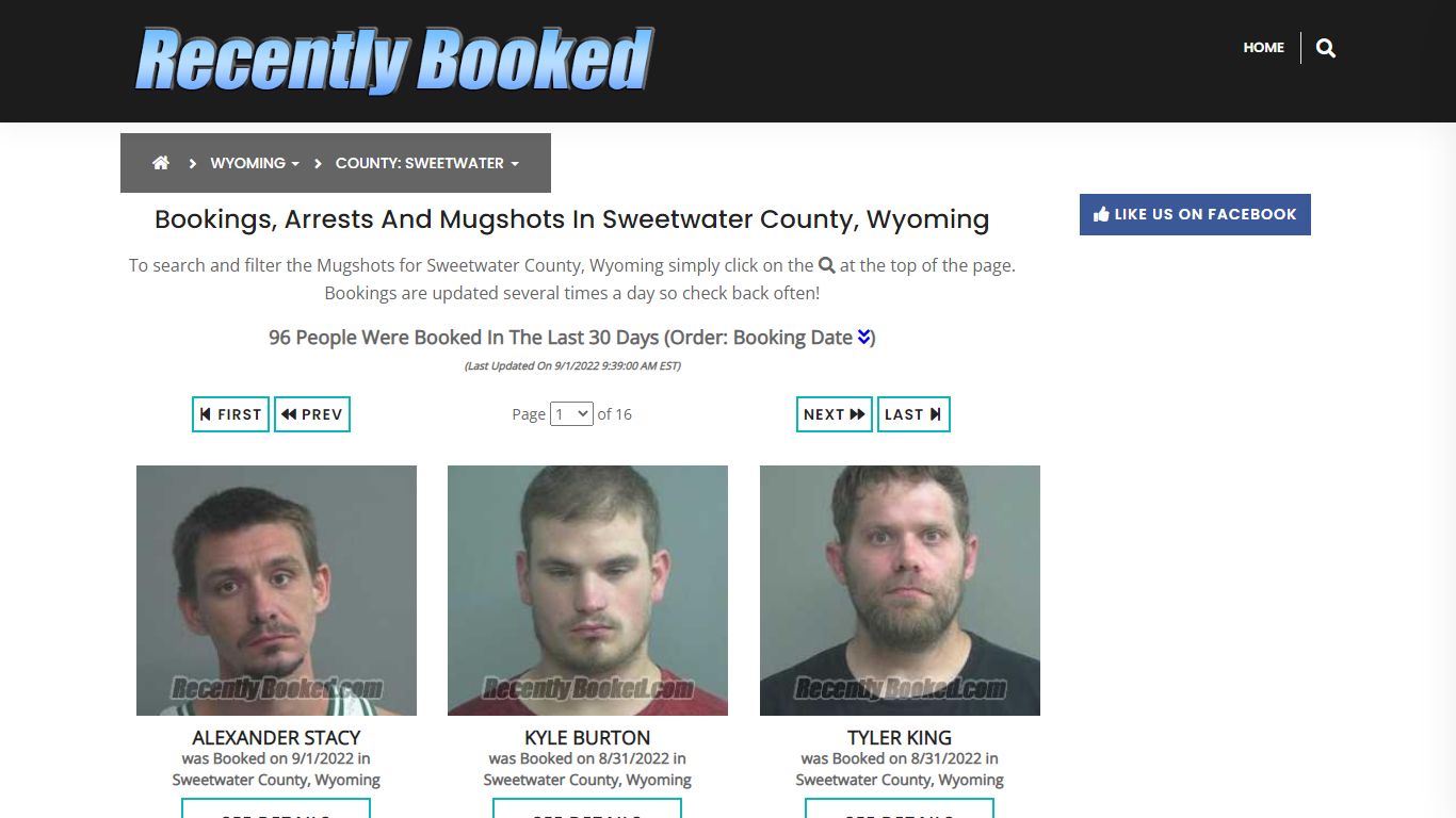 Bookings, Arrests and Mugshots in Sweetwater County, Wyoming