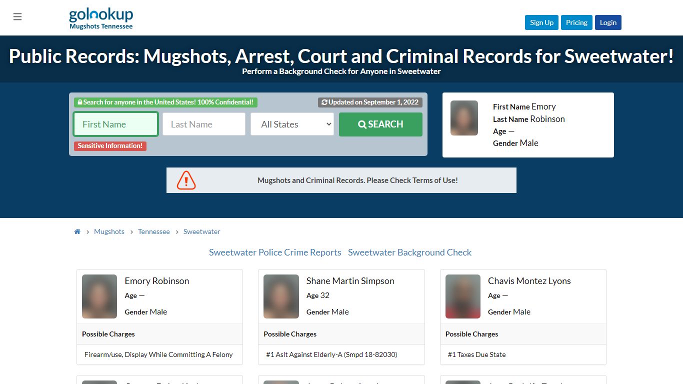 Mugshots Sweetwater, Arrest Records Sweetwater - GoLookUp