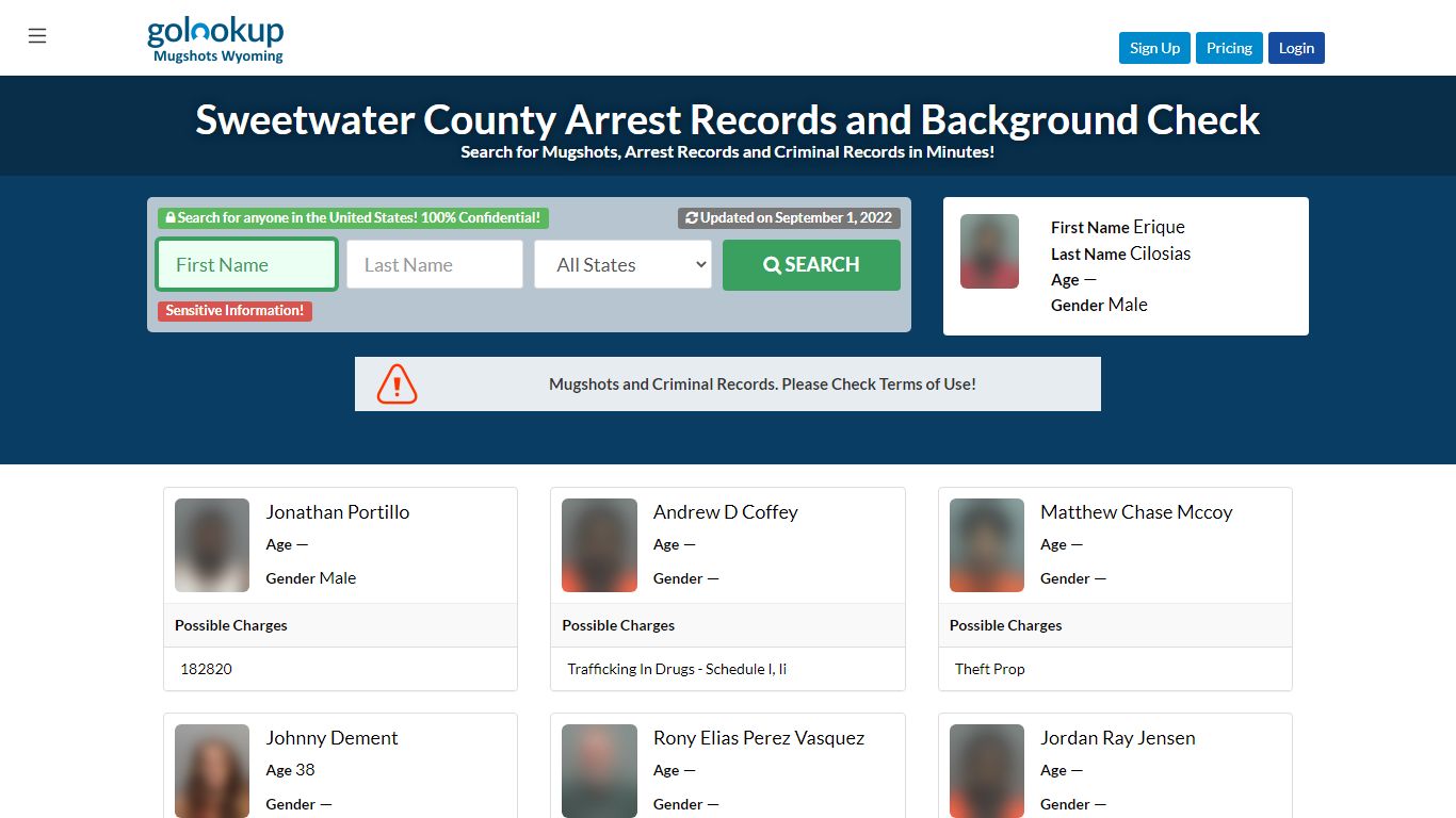Sweetwater County Mugshots, Sweetwater County Arrest Records - GoLookUp
